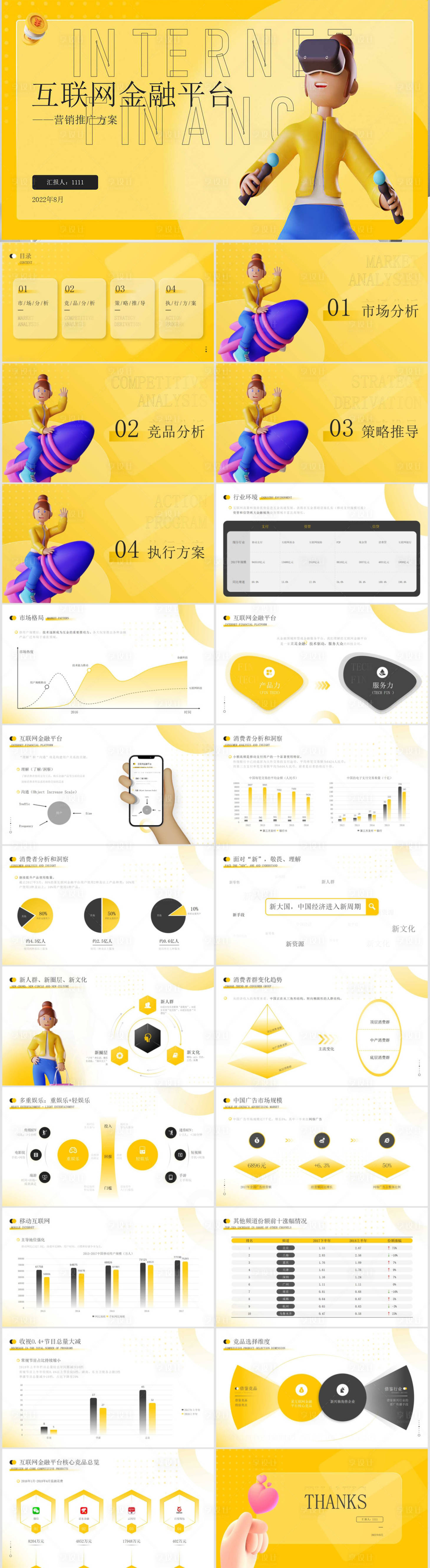 源文件下载【享设计】搜索编号：52730012655676324【黄色创意扁平商务风PPT模板】