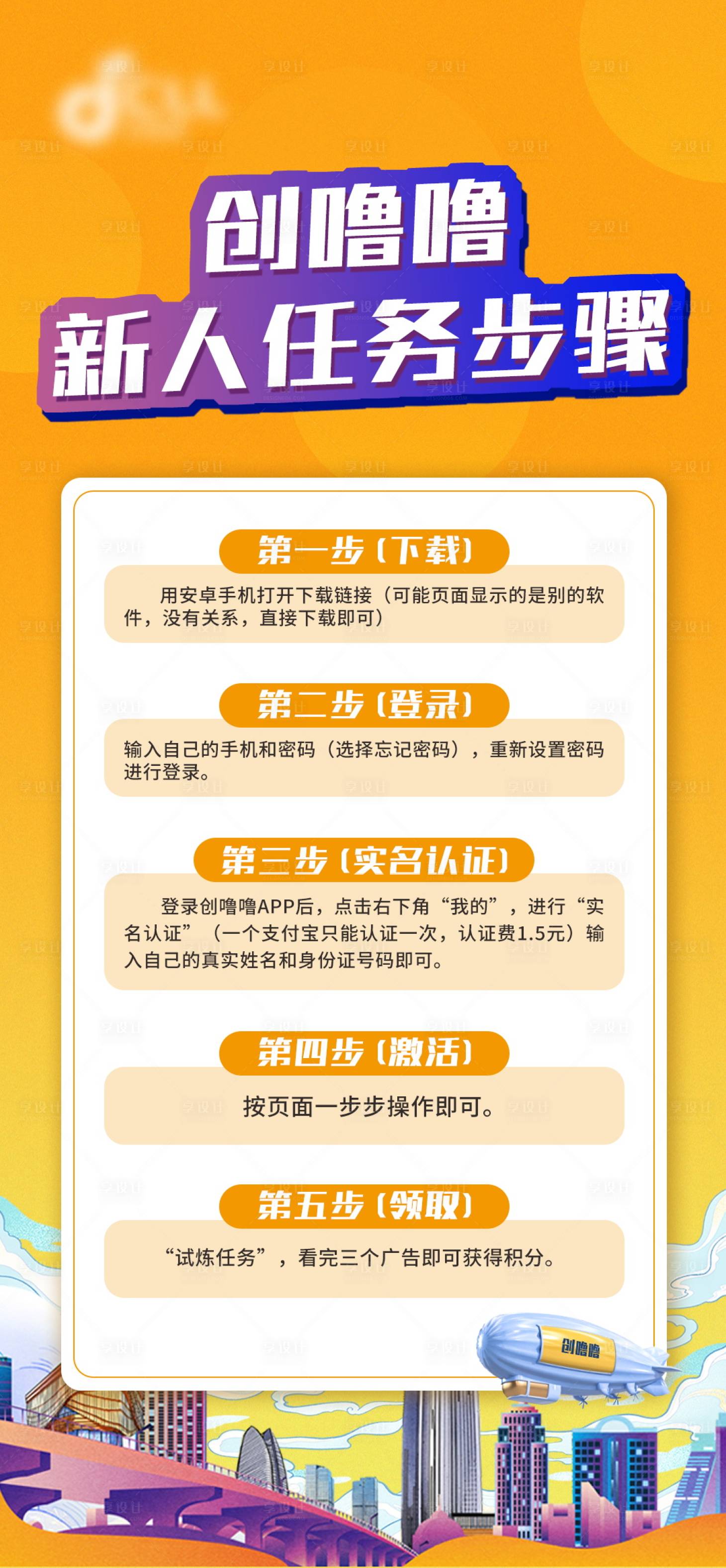 源文件下載【享設計】搜索編號：57920012947652057【APP下載注冊操作流程海報】