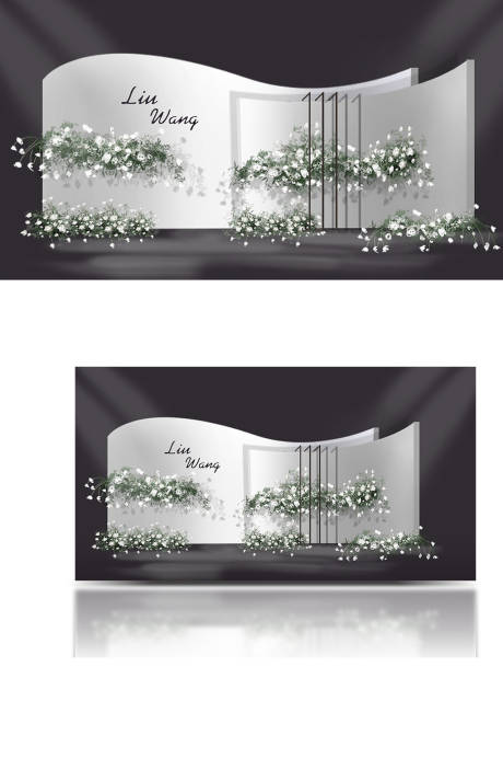 春季白绿色小清新婚礼迎宾区-源文件【享设计】