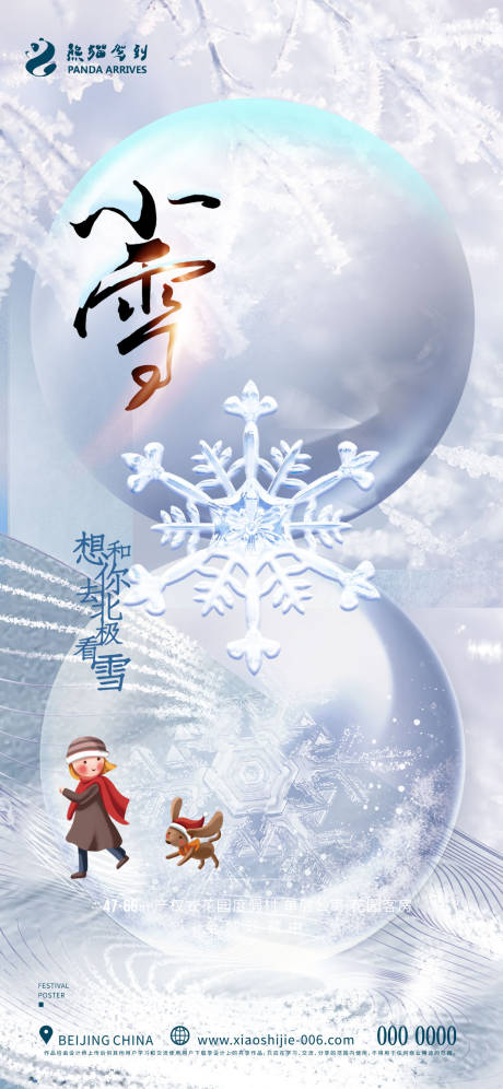 源文件下载【大气简约雪花小雪海报】编号：20221031165958837