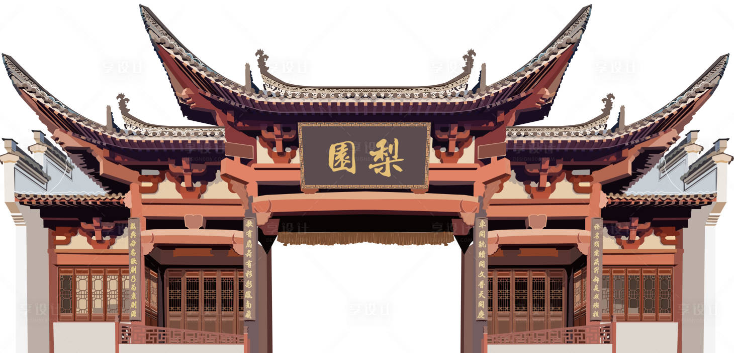 源文件下載【享設計】搜索編號：39100012790228826【中式古建筑門頭】