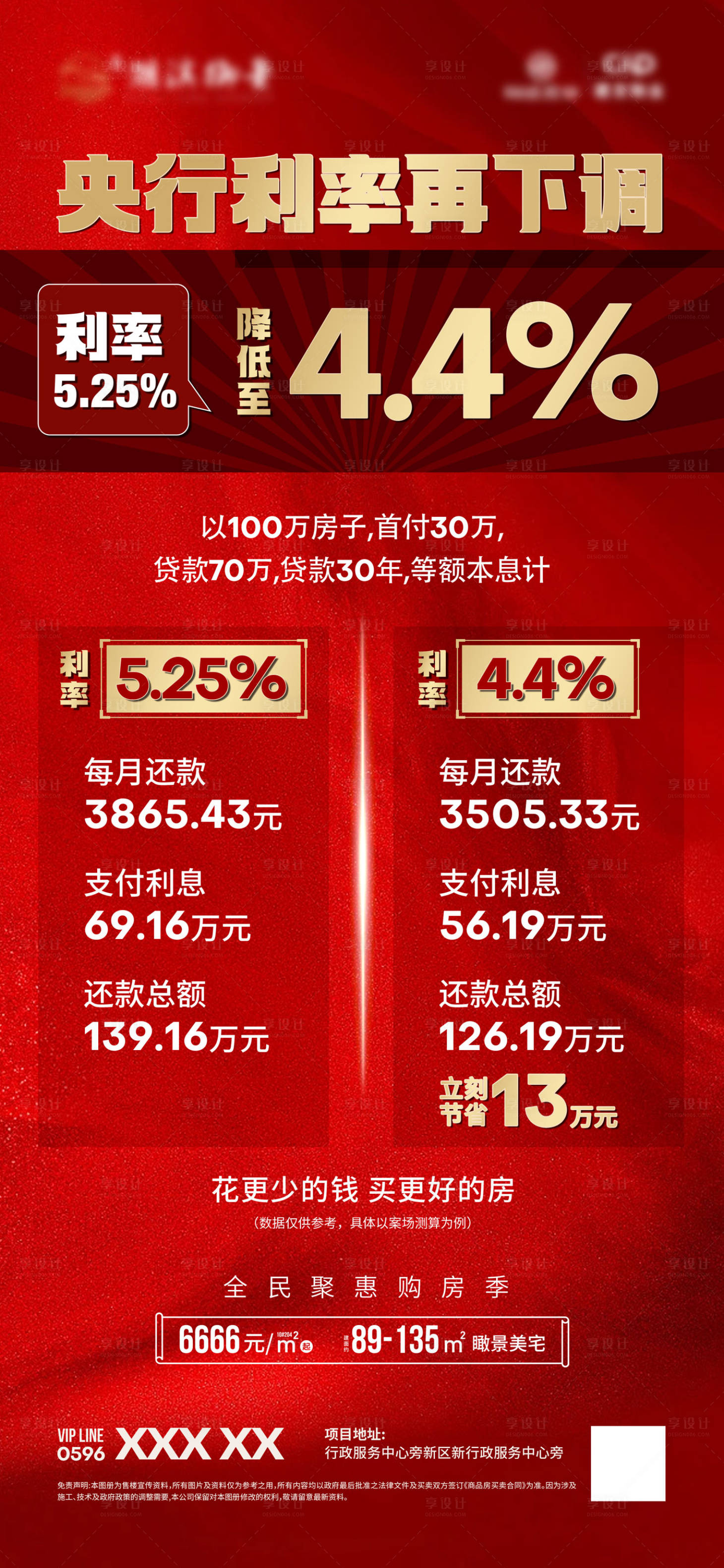 源文件下载【地产利率下调海报】编号：15960013523183762