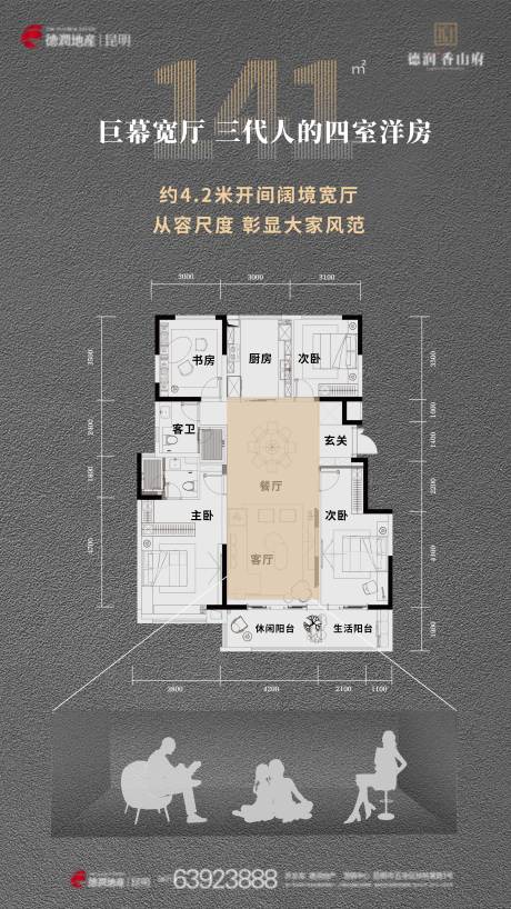 源文件下載【享設(shè)計】搜索編號：92420013053997206【地產(chǎn)戶型價值點(diǎn)剪影海報】