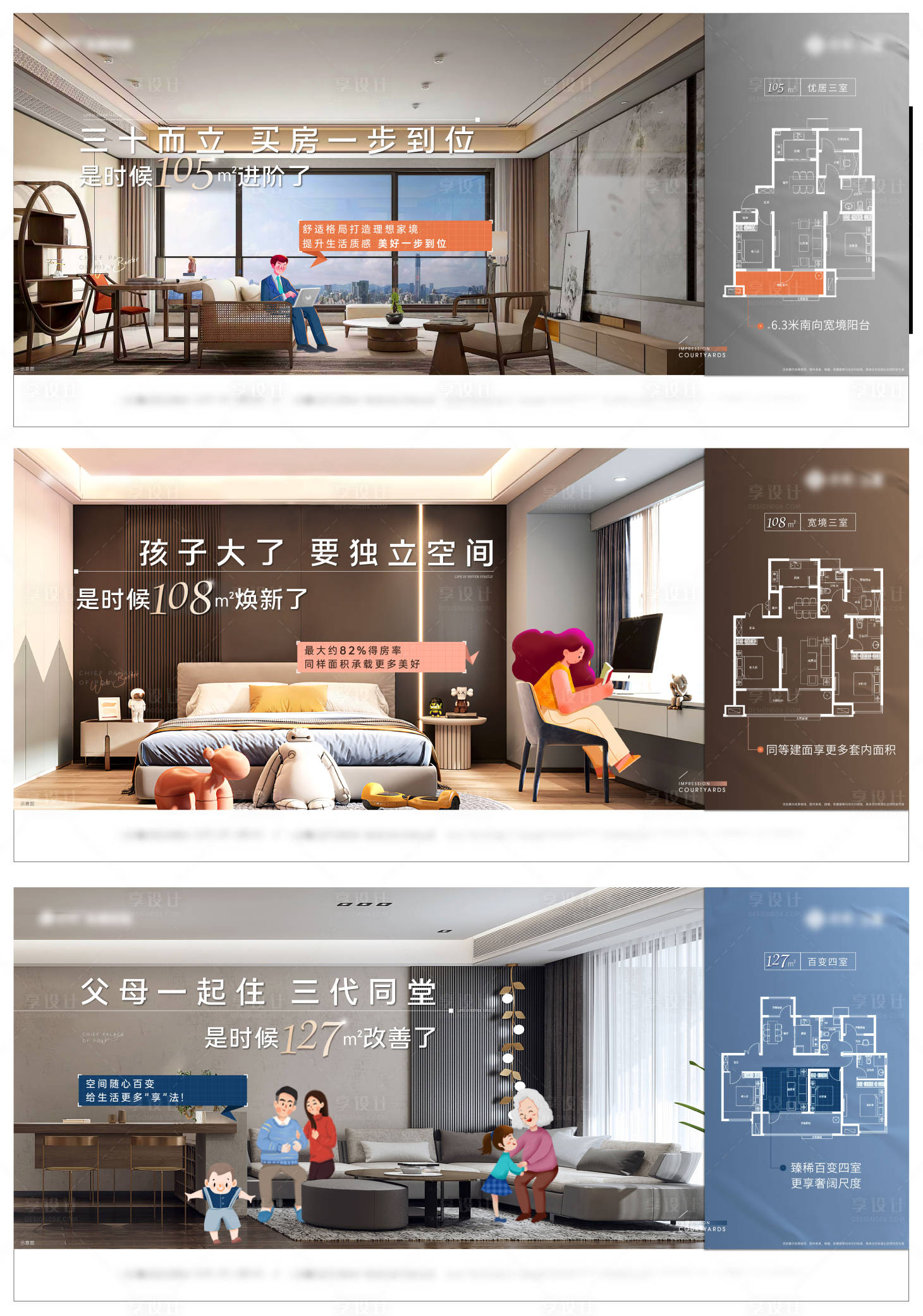 源文件下载【户型图室内价值点系列海报展板】编号：85890013576429005