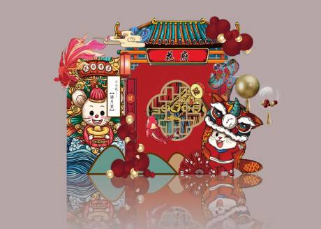 源文件下載【享設計】搜索編號：33620013453908056【中式門樓周歲宴滿月宴美陳】