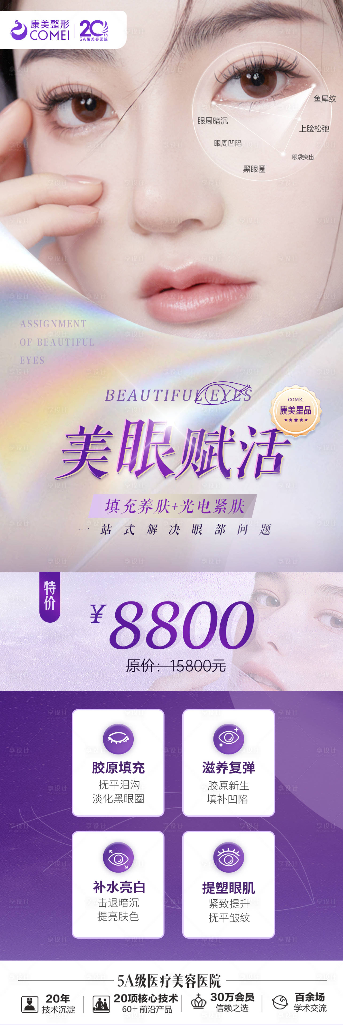 源文件下载【享设计】搜索编号：61320013111316159【医美美眼美白活动海报】