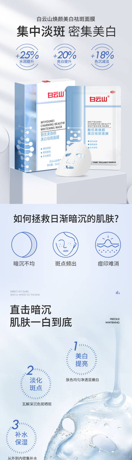 源文件下载【美白祛斑面膜电商详情页】编号：66690013208824888