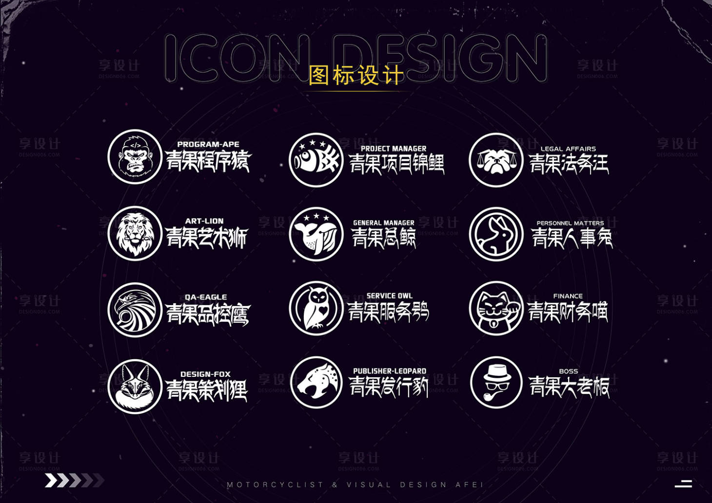 源文件下载【享设计】搜索编号：96910013460385832【动物头像icon图标】