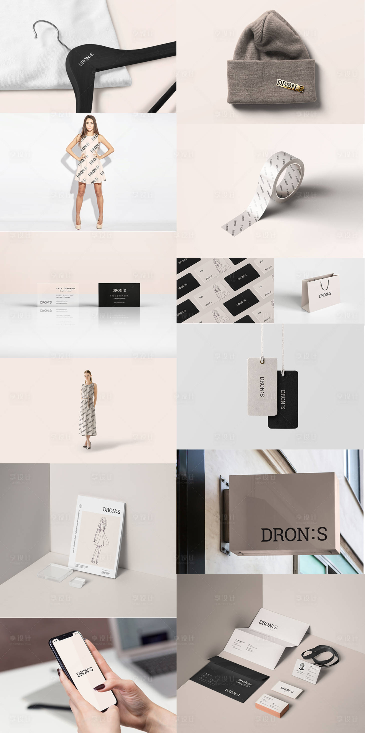 源文件下载【享设计】搜索编号：21420013217345717【女装吊牌手提袋样机】