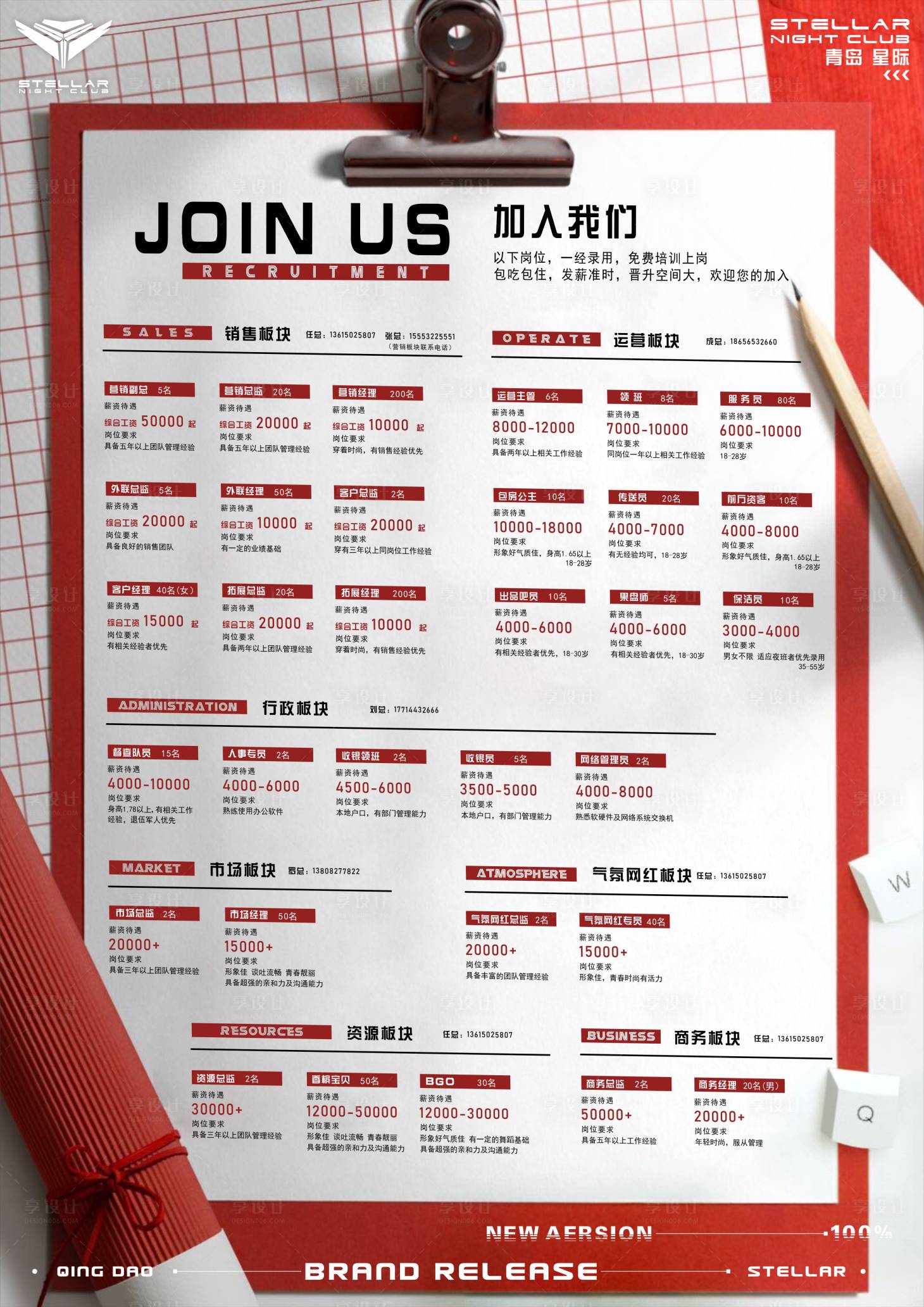 源文件下載【酒吧招聘海報】編號：22250013548513263