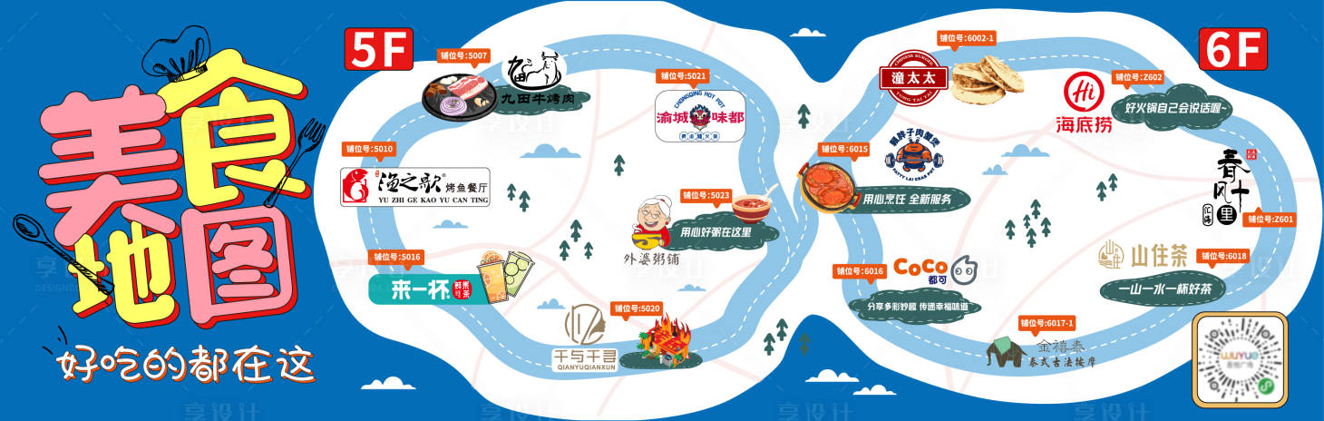 源文件下载【享设计】搜索编号：66810013469469710【美食地图围挡海报】