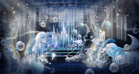 源文件下载【蓝色星空婚礼效果图舞台】编号：97230013300315622