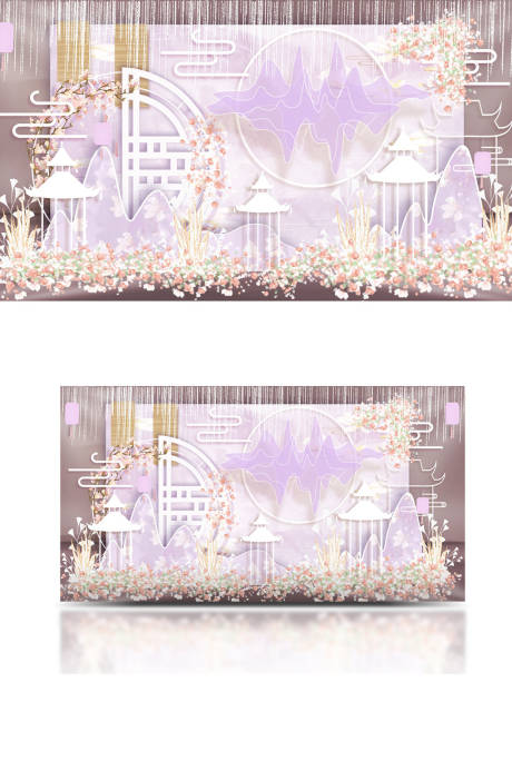 编号：20221107091257745【享设计】源文件下载-浅紫色新中式婚礼
