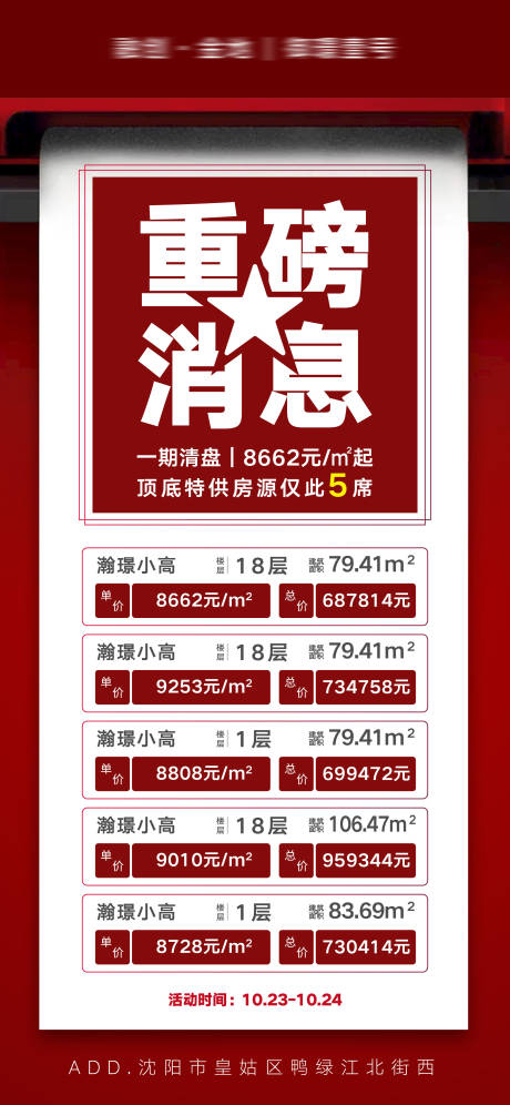 源文件下载【重磅消息清盘特惠大字报排版海报】编号：55670013090527344