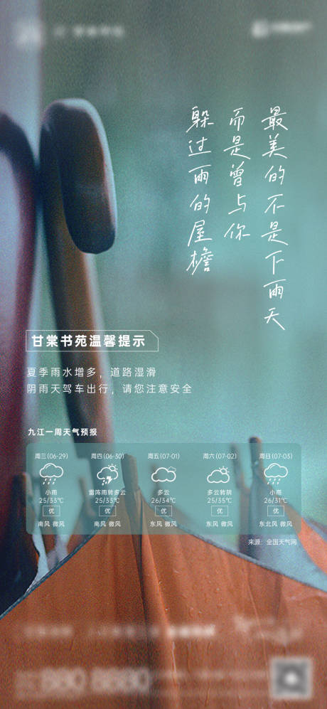 源文件下载【雨天提示海报】编号：88620013201526473