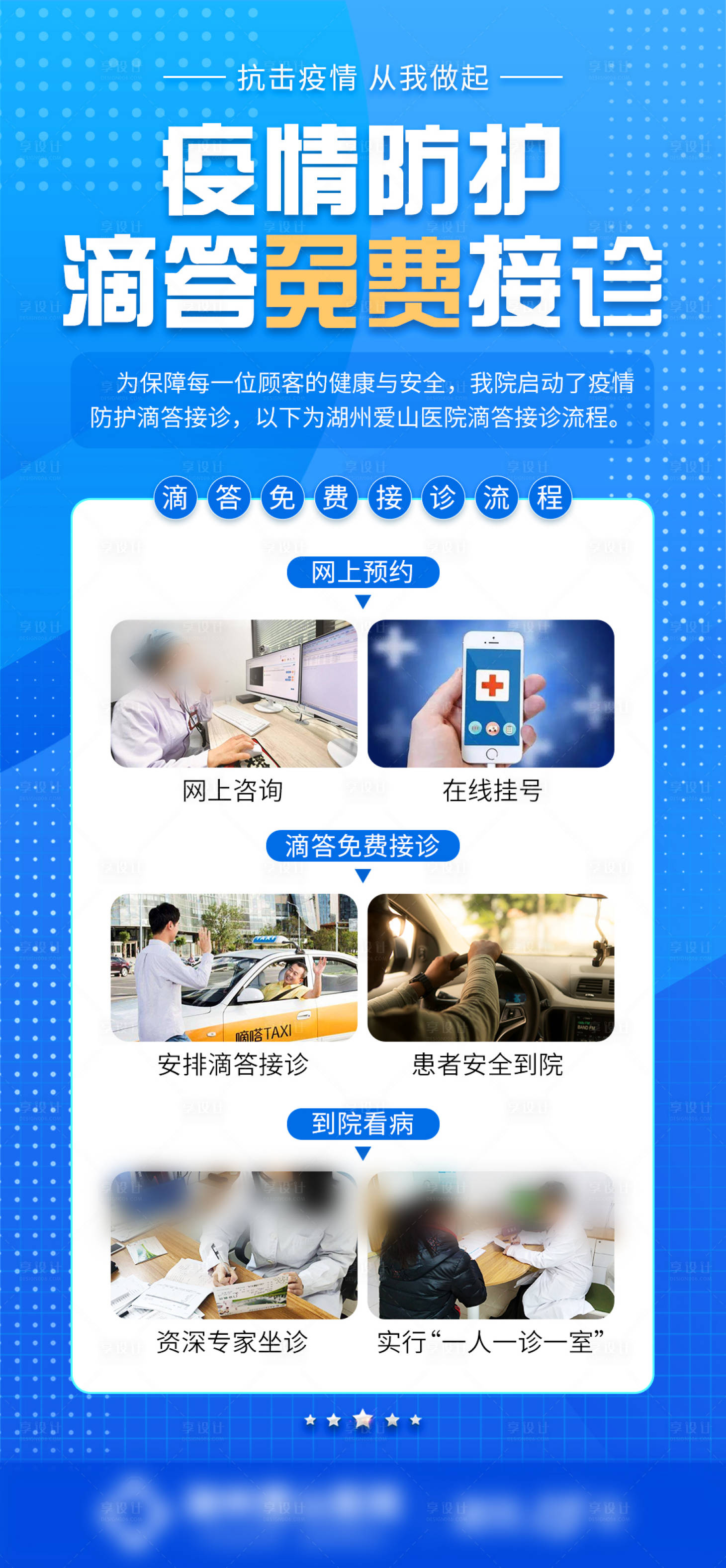 源文件下载【享设计】搜索编号：73460013444232646【疫情防护滴滴免费接诊海报】