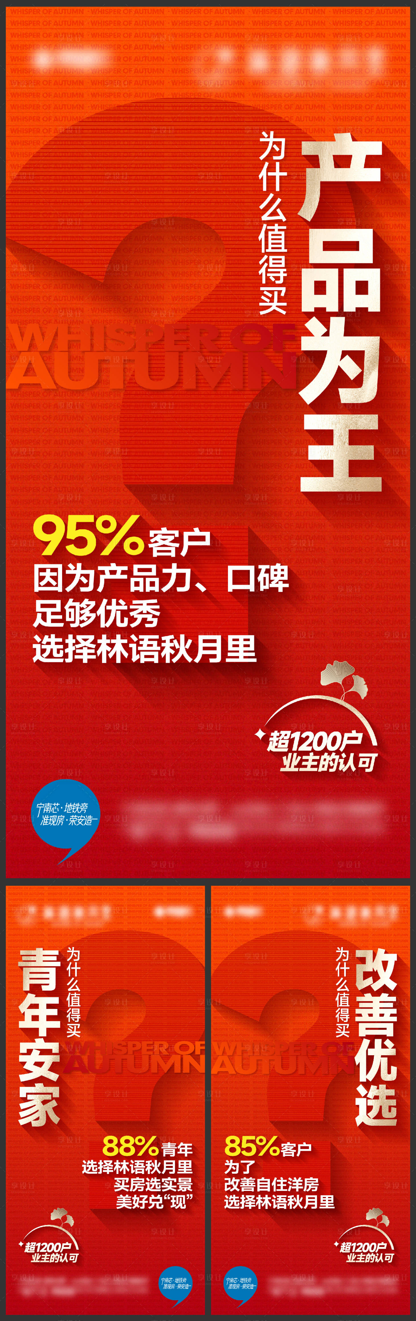 源文件下载【享设计】搜索编号：27160013618212261【地产大字报红金系列海报】
