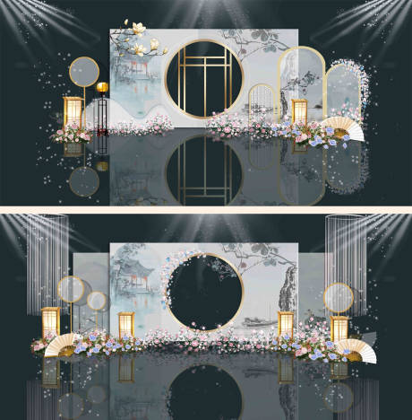 源文件下载【新中式婚礼效果活动展板】编号：64230013300063602