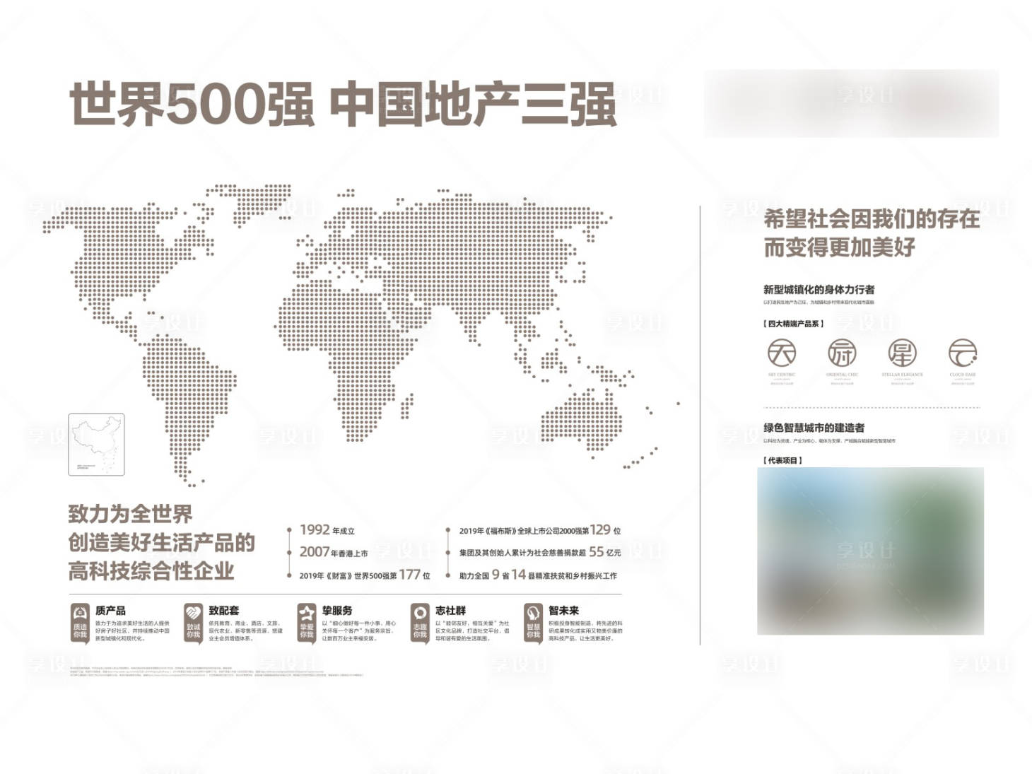 源文件下載【享設計】搜索編號：20570013420624054【房地產企業文化品牌墻】