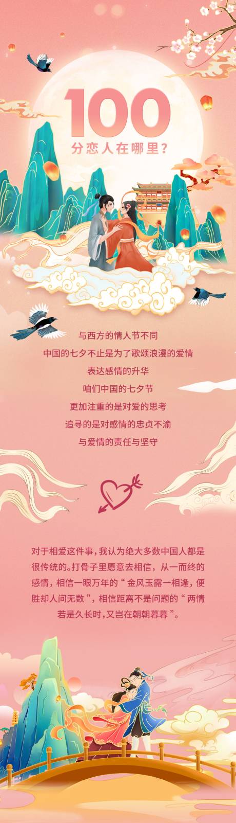 源文件下载【享设计】搜索编号：88740013314347212【七夕公众号测试海报长图】