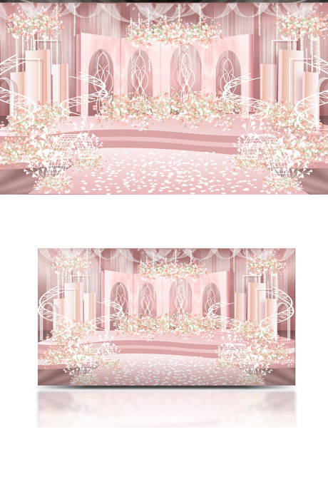 编号：20221107114414483【享设计】源文件下载-粉色婚礼舞台