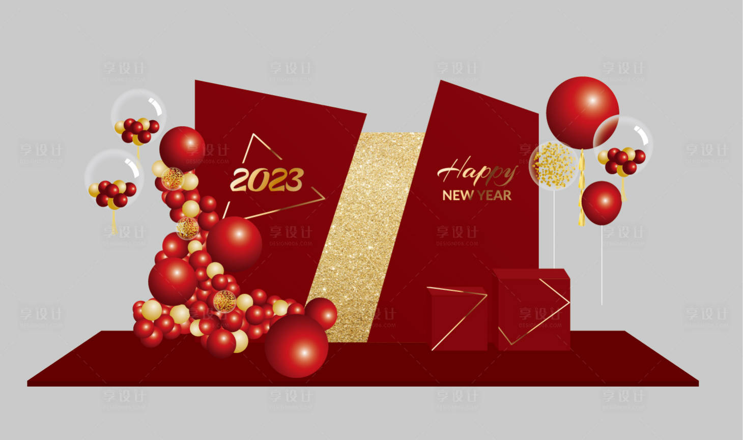 源文件下載【享設(shè)計(jì)】搜索編號：43870013446524474【新年元旦開業(yè)堆頭美陳】