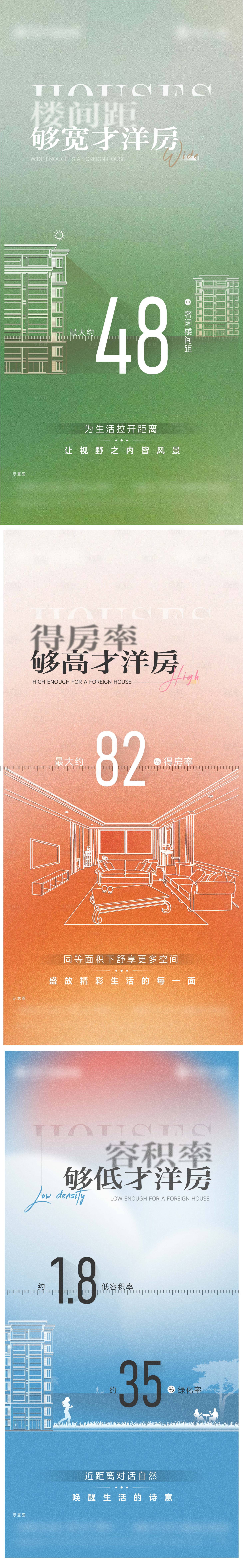 源文件下载【洋房手绘楼间距价值点】编号：65060013415332220