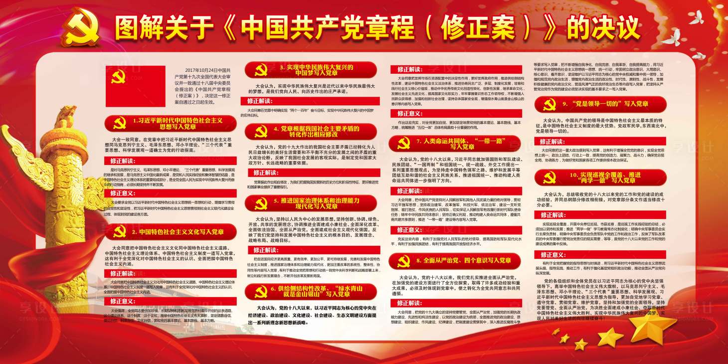 源文件下載【享設計】搜索編號：37150013124193929【共產黨新黨章宣傳欄】