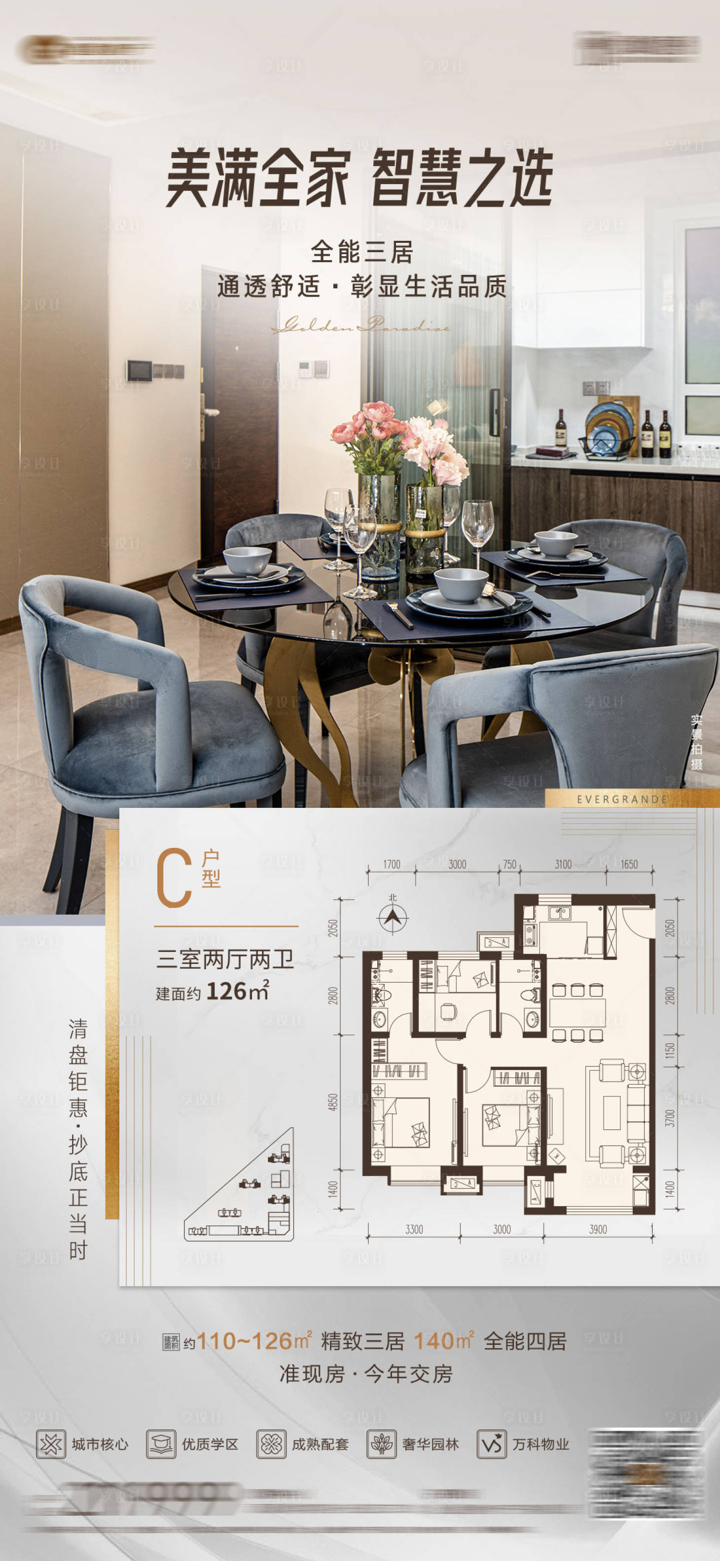 源文件下載【享設計】搜索編號：66380013083658987【地產戶型海報】