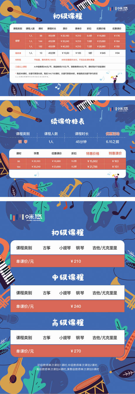 源文件下载【儿童音乐培训价格系列海报】编号：54240013425164703