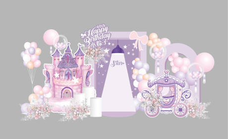 源文件下載【享設計】搜索編號：98150013463872648【城堡星黛露女孩生日宴堆頭美陳】