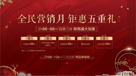 源文件下载【地产钜惠五重礼海报】编号：23930013369108657