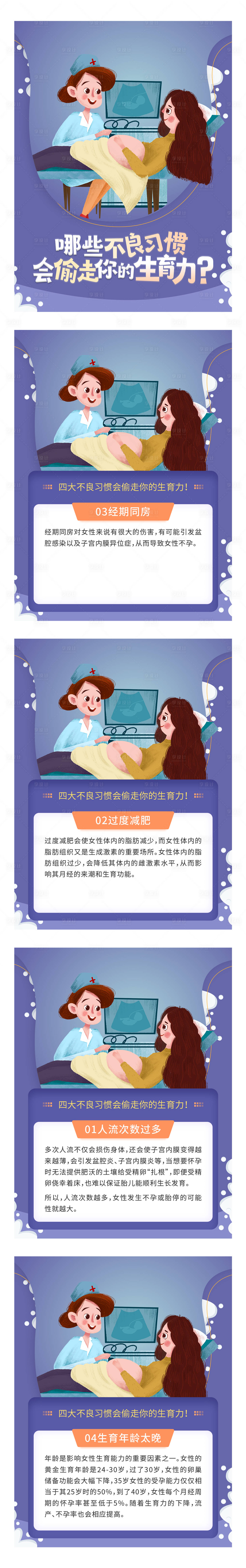 源文件下載【享設計】搜索編號：50130013441404101【不良習慣影響生育力小紅書系列海報】