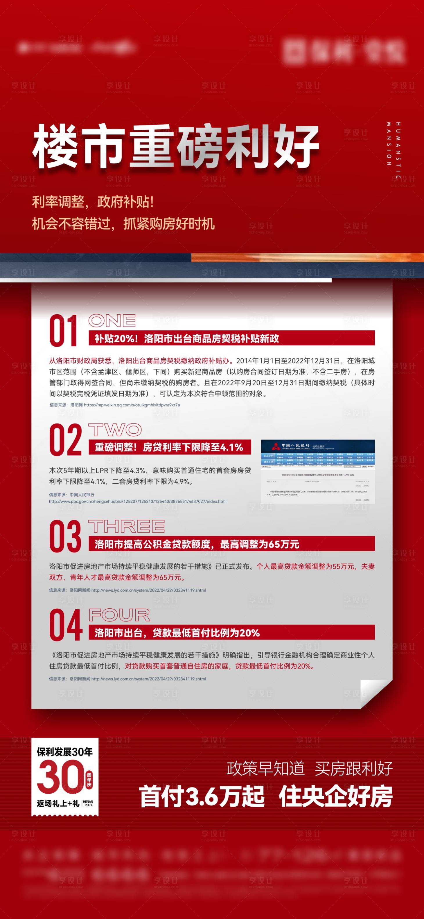 源文件下載【享設計】搜索編號：86590013615654443【地產樓市政策利好單圖】