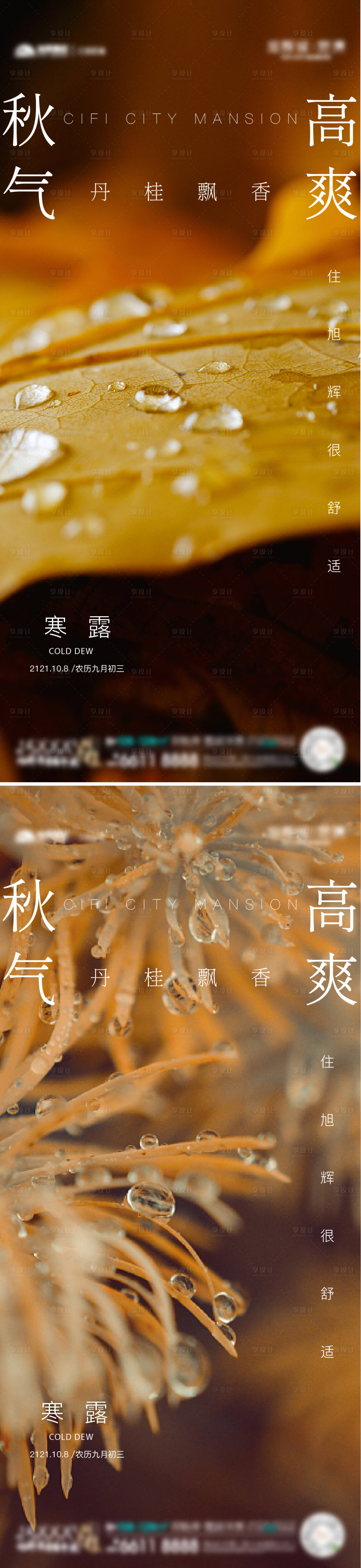 源文件下载【享设计】搜索编号：18910013521313459【寒露节气海报】