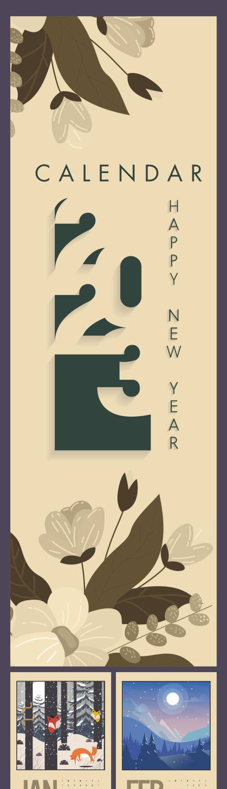 源文件下载【2023插画植物日历】编号：14570013707714589