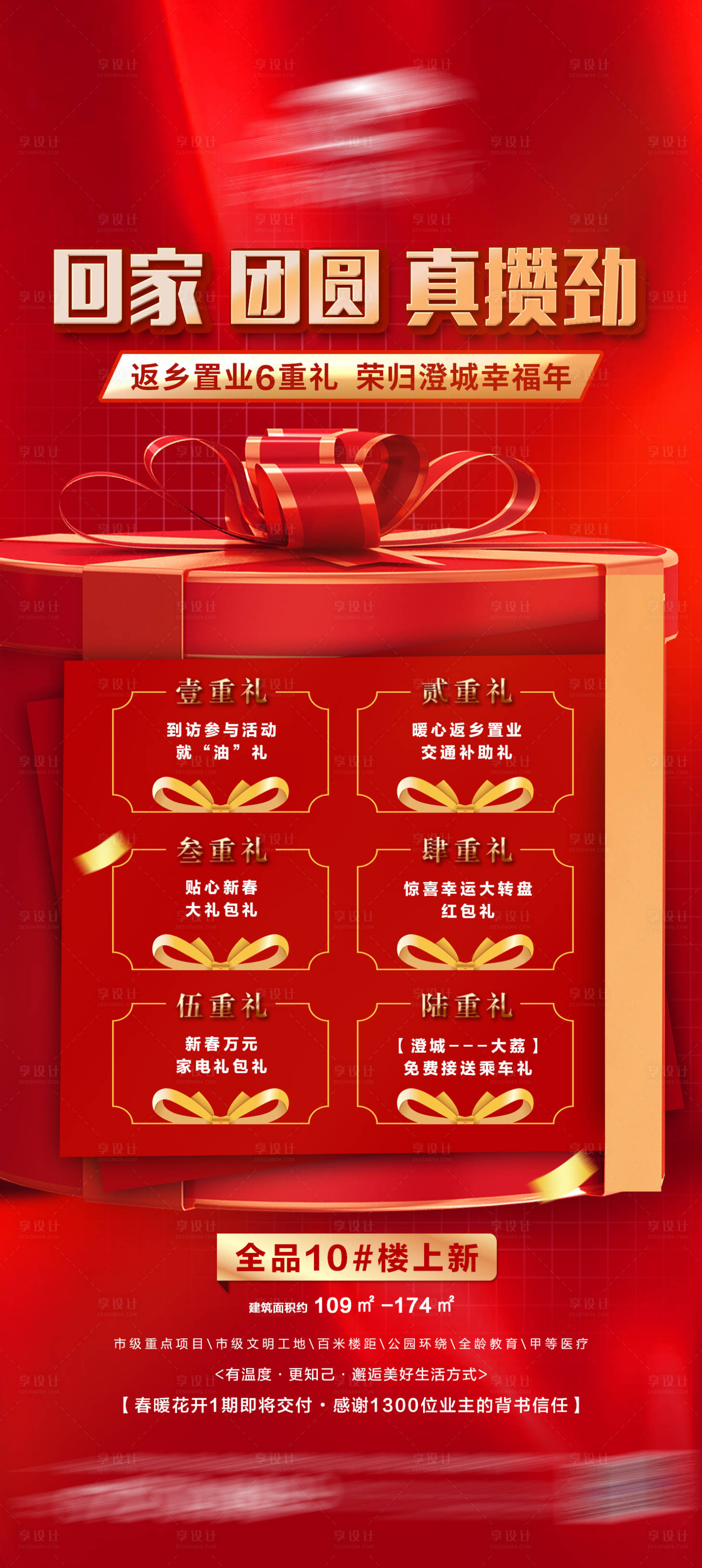 源文件下載【享設計】搜索編號：61450014034855400【返鄉置業六重禮活動海報】