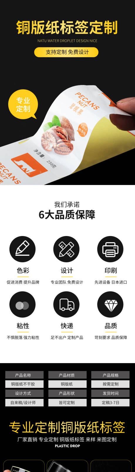 源文件下载【铜板纸标签定制电商详情页】编号：41240013689456353