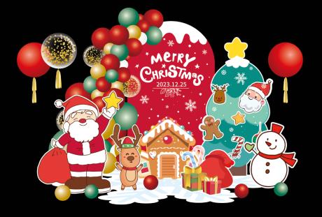 编号：20221220125547396【享设计】源文件下载-圣诞节平安夜圣诞老人雪人背景板