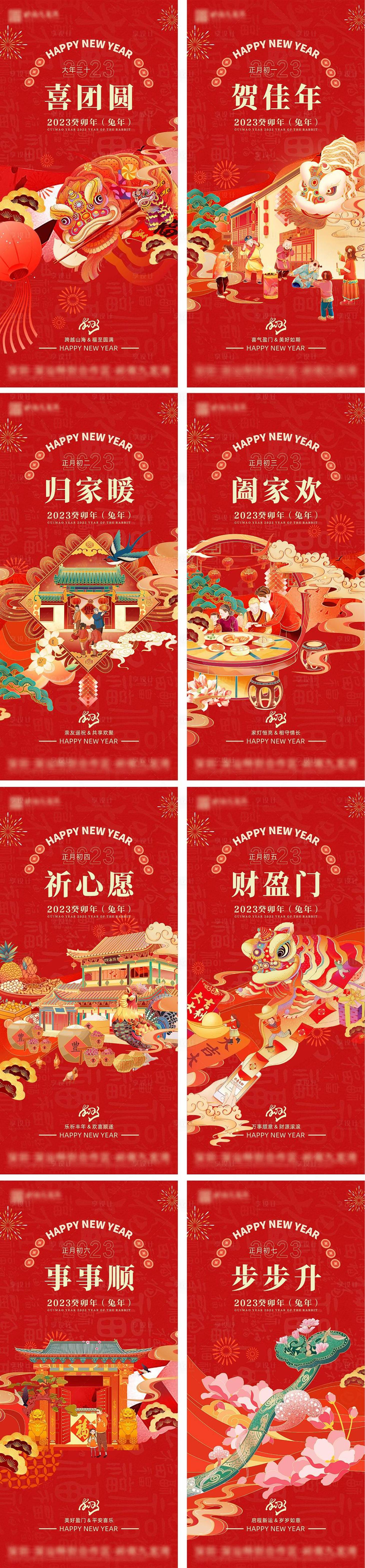 源文件下载【兔年初一至初七年稿】编号：88860014040454047