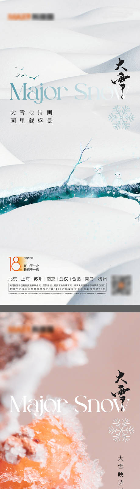 源文件下载【享设计】搜索编号：16290013717898584【大雪节气系列海报】