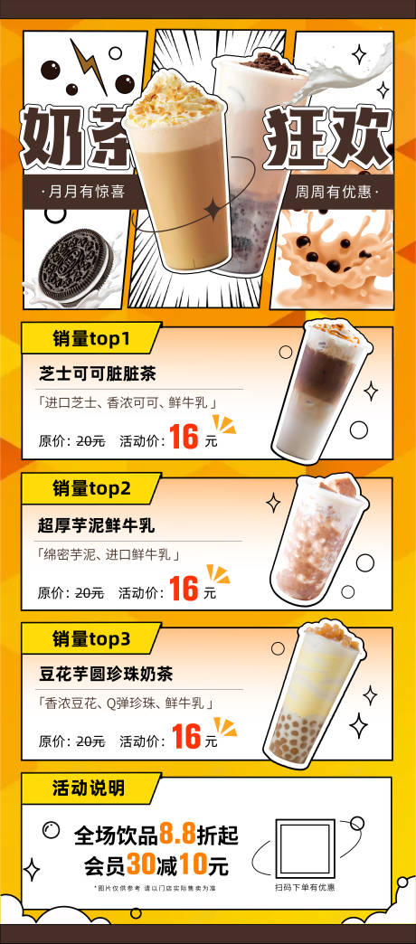 编号：20221230202926288【享设计】源文件下载-奶茶饮品海报