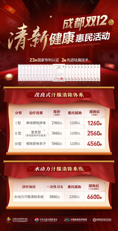 源文件下载【享设计】搜索编号：39250013893545956【医美行业专利祛臭价格表海报】