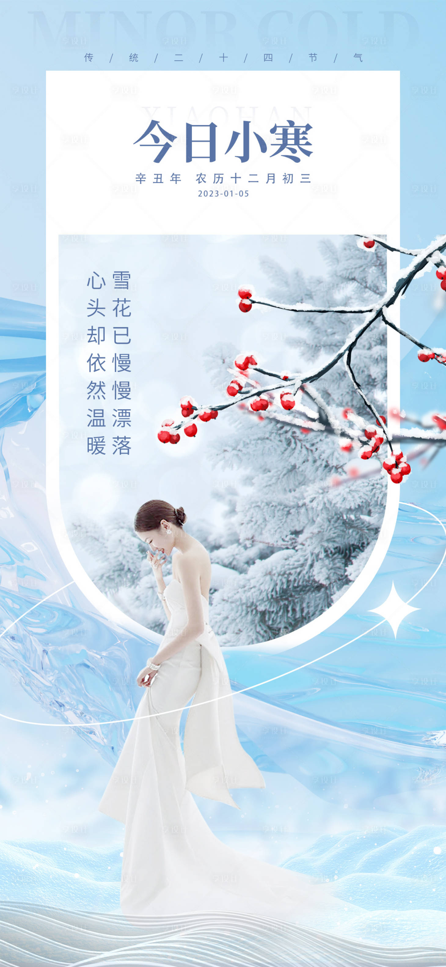源文件下载【享设计】搜索编号：17090014022701442【医美小寒海报】