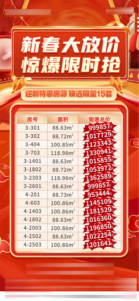 源文件下载【新春特价房海报】编号：17010013859864504