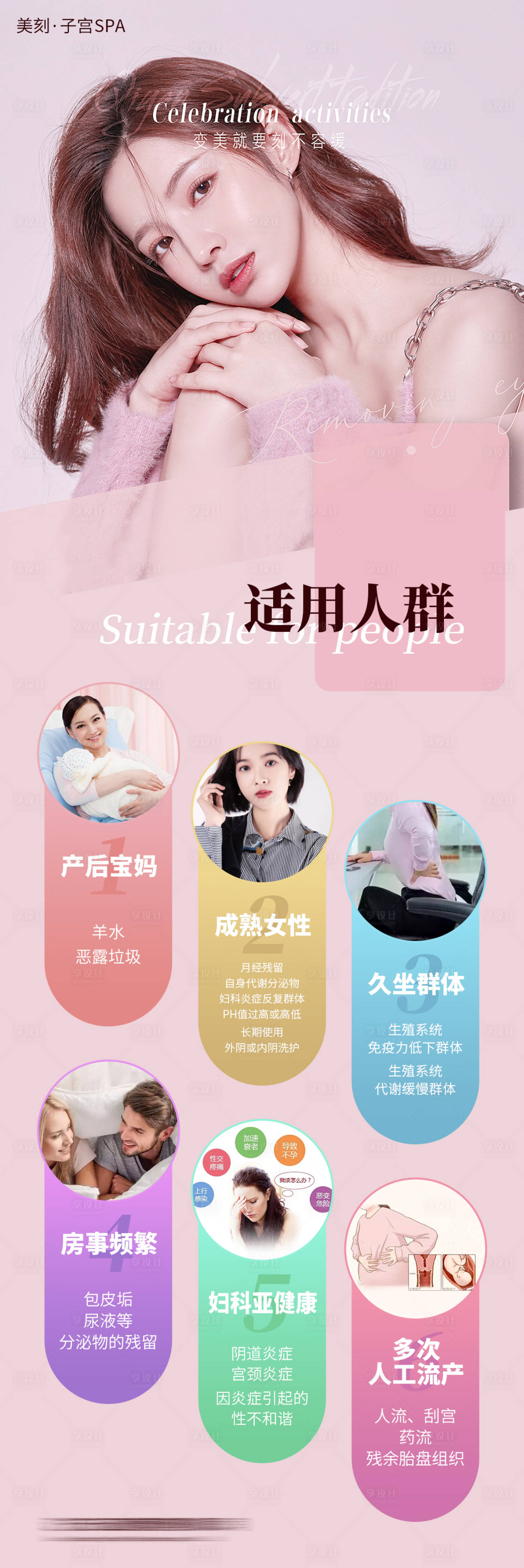 源文件下載【享設(shè)計】搜索編號：87870014053966571【美容養(yǎng)生子宮SPA適用人群詳情頁】
