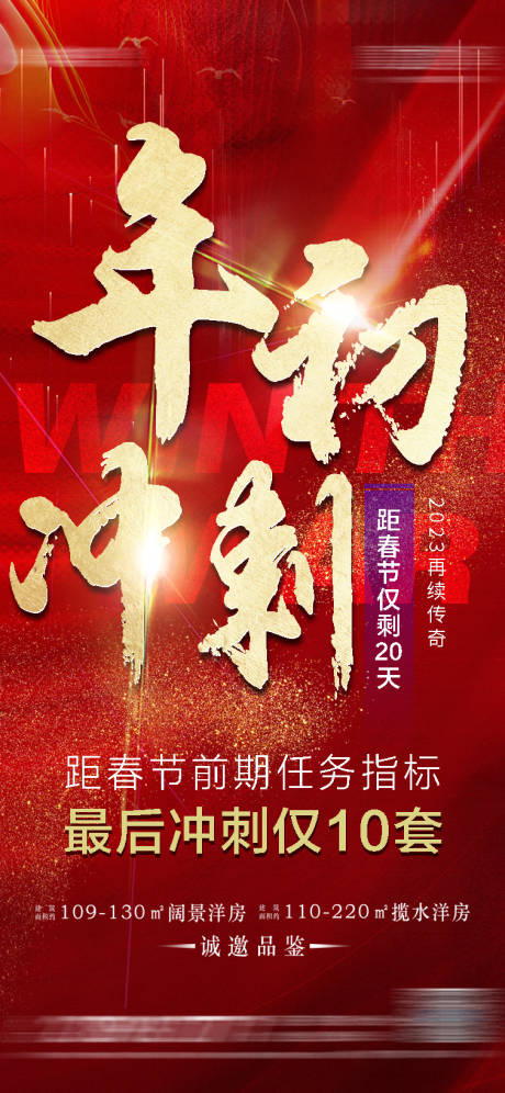 源文件下载【享设计】搜索编号：78160014063308486【房地产年初冲刺再续传奇海报】