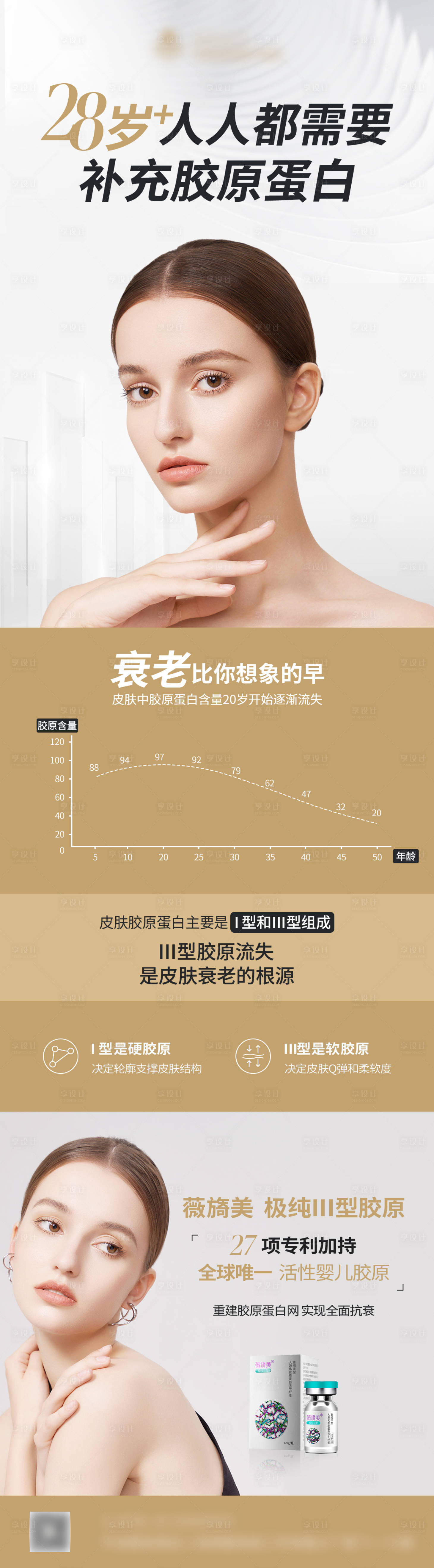 源文件下載【享設計】搜索編號：10120014038386093【醫美三型膠原薇旖美長圖海報】