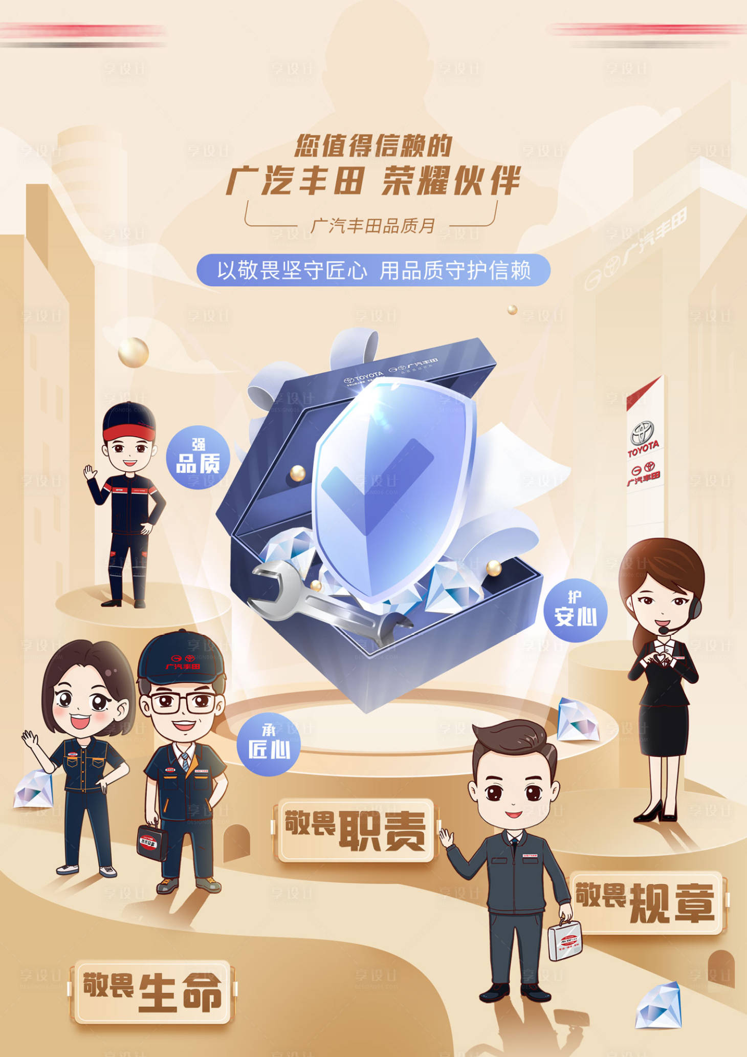 源文件下载【享设计】搜索编号：83640013885381670【汽车安全指引简约海报】