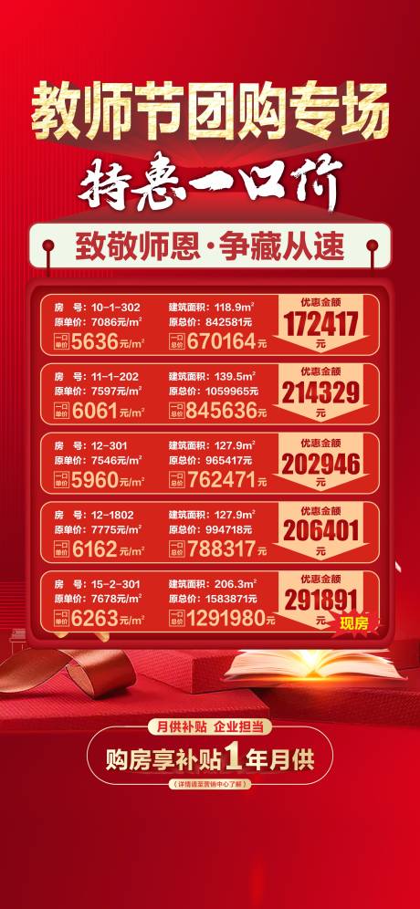 源文件下载【地产教师节特价房海报】编号：28110013672298831
